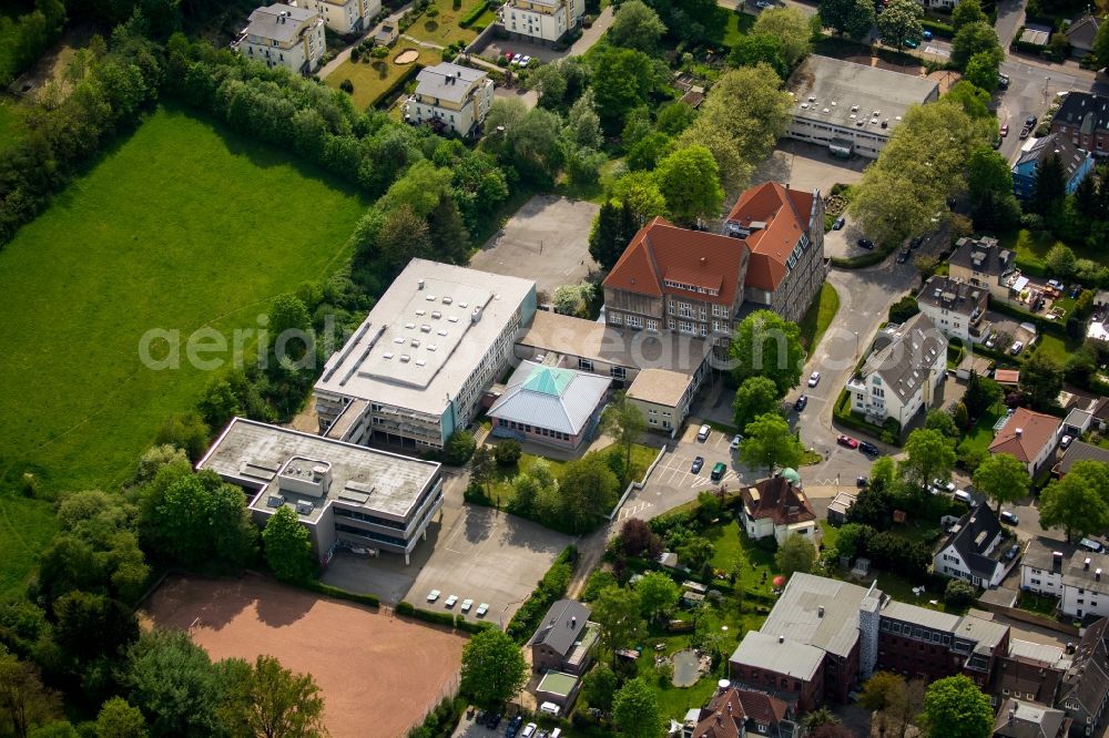 Aerial image Schwelm - School building of the Maerkisches Gymnasium in Schwelm in the state of North Rhine-Westphalia