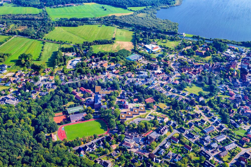 Aerial photograph Geestland - School building and sports field Niedersaechsische Internatsgymnasium on street Seminarstrasse in Geestland in the state Lower Saxony, Germany