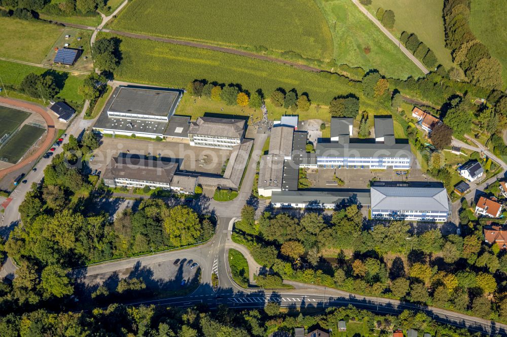 Aerial photograph Balve - School building Staedtische Realschule Balve on street Am Krumpaul in Balve in the state North Rhine-Westphalia, Germany