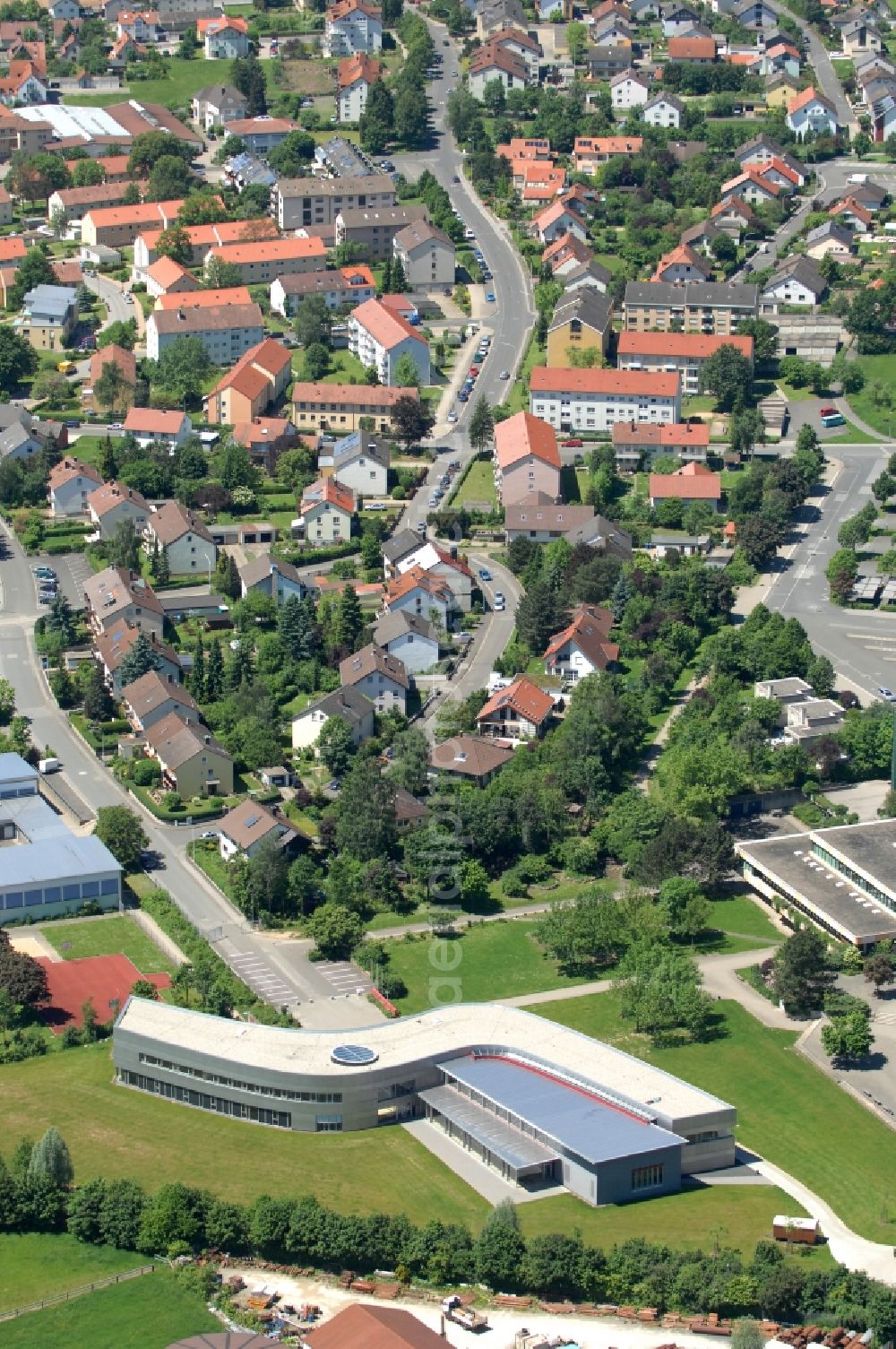 Aerial image Haßfurt - School centre Hassfurt at the street Tricastiner Platz in Bavaria