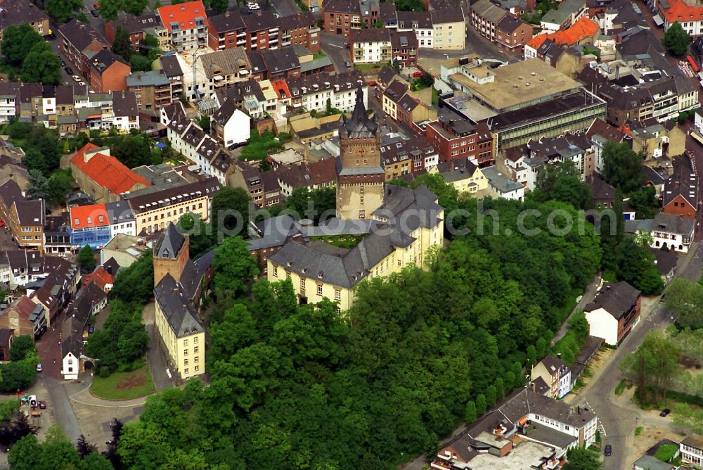 Kleve from above - The Schwanenburg in Kleve in the state North Rhine-Westphalia