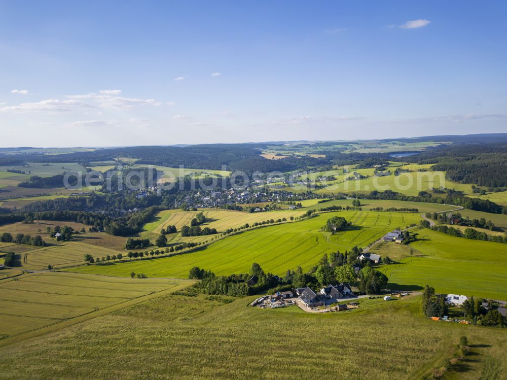 Neuhausen/Erzgebirge from the bird's eye view: The Schwartenbergbaude is a popular excursion and holiday destination in every season in Neuhausen/Erzgebirge in the state of Saxony, Germany