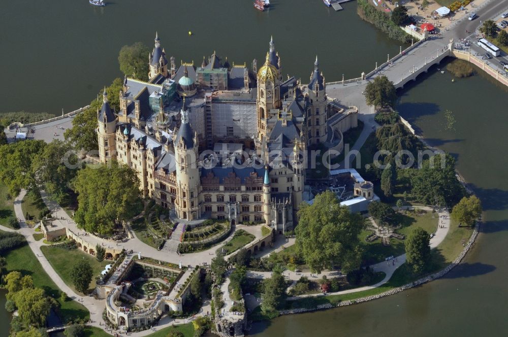 Schwerin from the bird's eye view: Schwerin Castle in the state capital of Mecklenburg-Western Pomerania