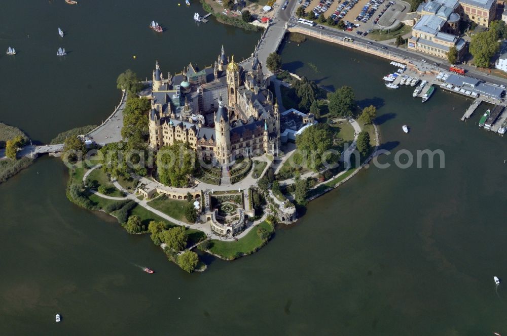 Aerial image Schwerin - Schwerin Castle in the state capital of Mecklenburg-Western Pomerania