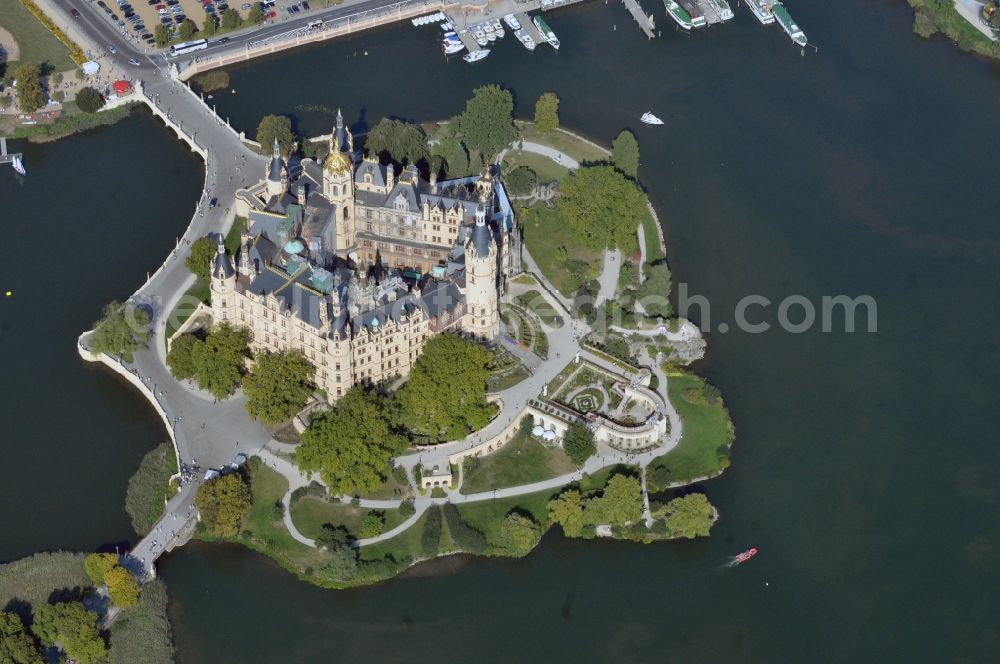 Schwerin from above - Schwerin Castle in the state capital of Mecklenburg-Western Pomerania