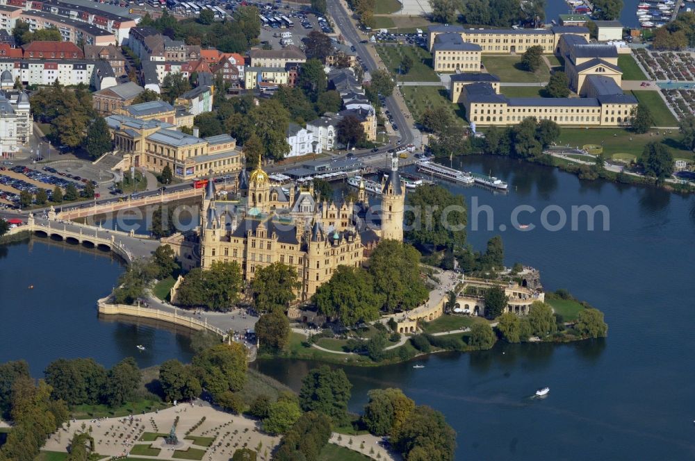 Aerial image Schwerin - Schwerin Castle in the state capital of Mecklenburg-Western Pomerania