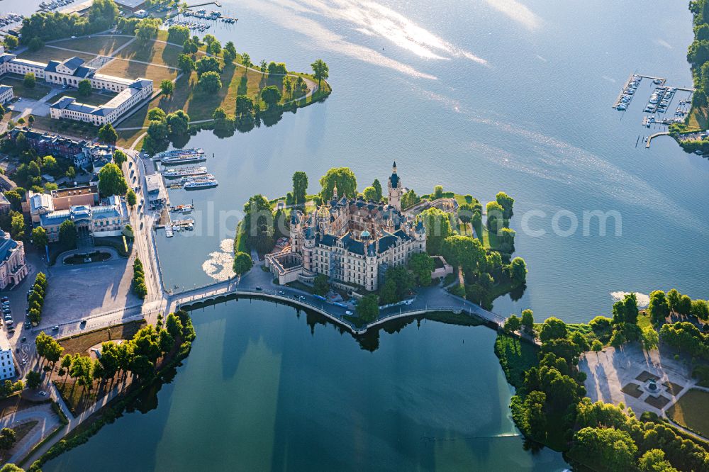 Schwerin from above - Schwerin Castle in the state capital of Mecklenburg-Western Pomerania