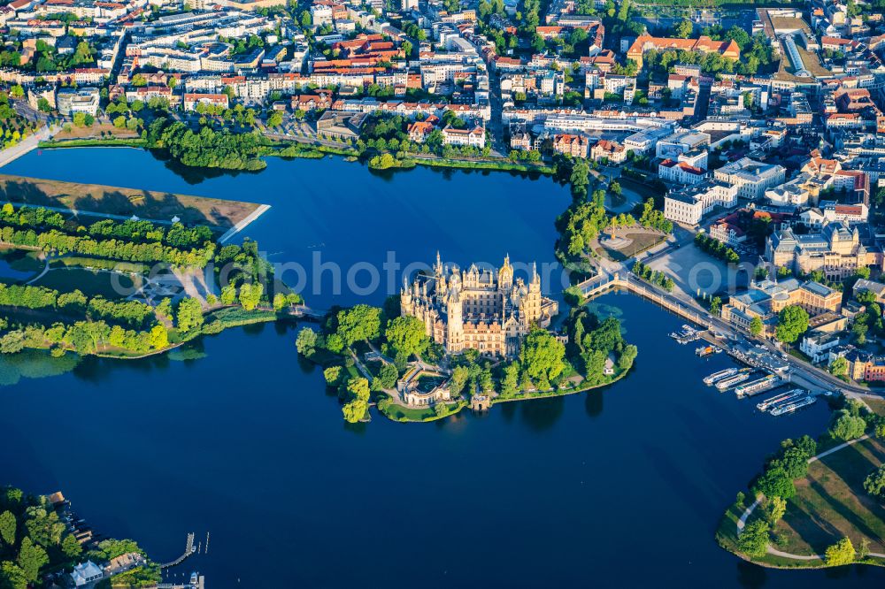 Schwerin from the bird's eye view: Schwerin Castle in the state capital of Mecklenburg-Western Pomerania