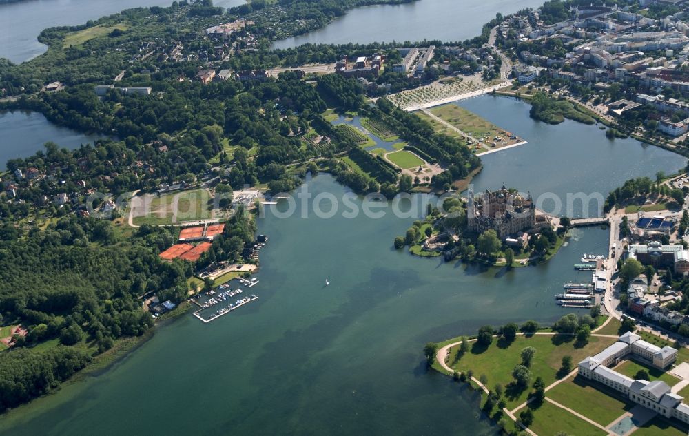 Schwerin from the bird's eye view: Schwerin Castle in the state capital of Mecklenburg-Western Pomerania