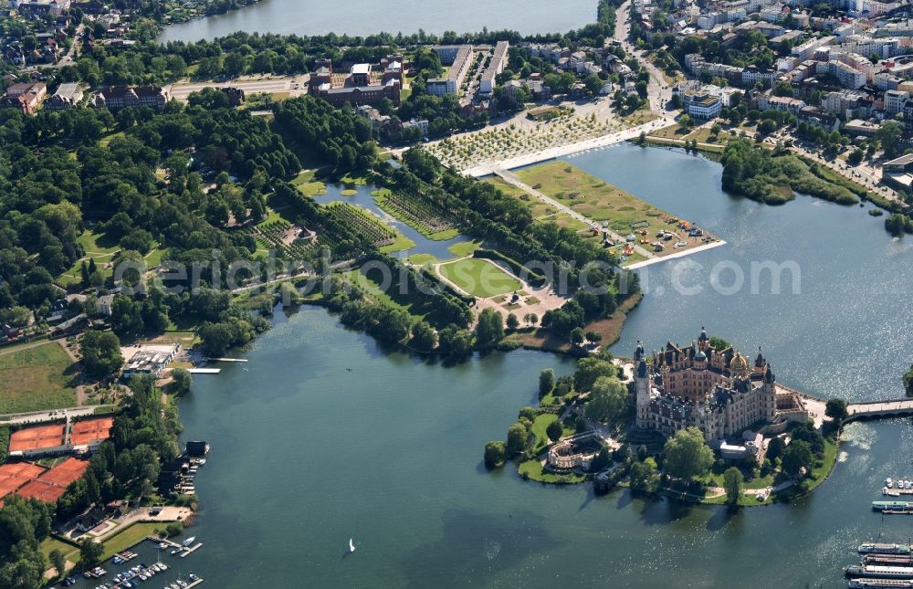 Aerial image Schwerin - Schwerin Castle in the state capital of Mecklenburg-Western Pomerania