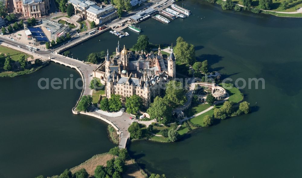 Aerial image Schwerin - Schwerin Castle in the state capital of Mecklenburg-Western Pomerania