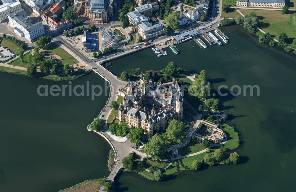 Aerial image Schwerin - Schwerin Castle in the state capital of Mecklenburg-Western Pomerania