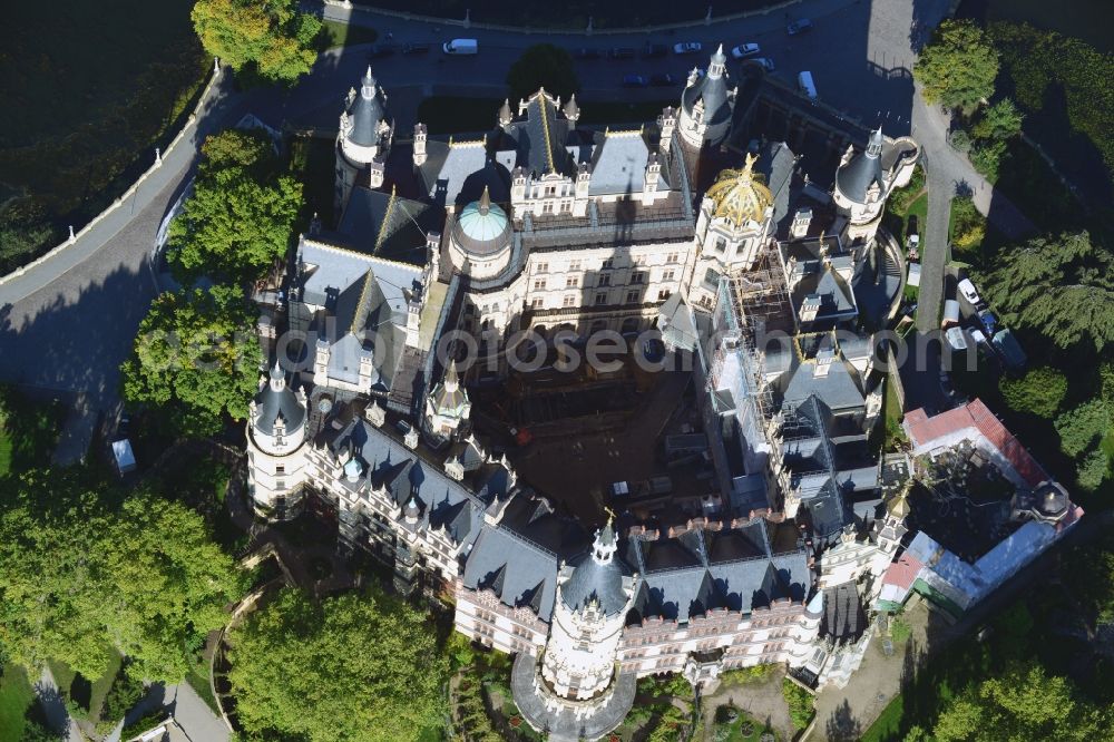 Schwerin from above - Schwerin Castle in the state capital of Mecklenburg-Western Pomerania