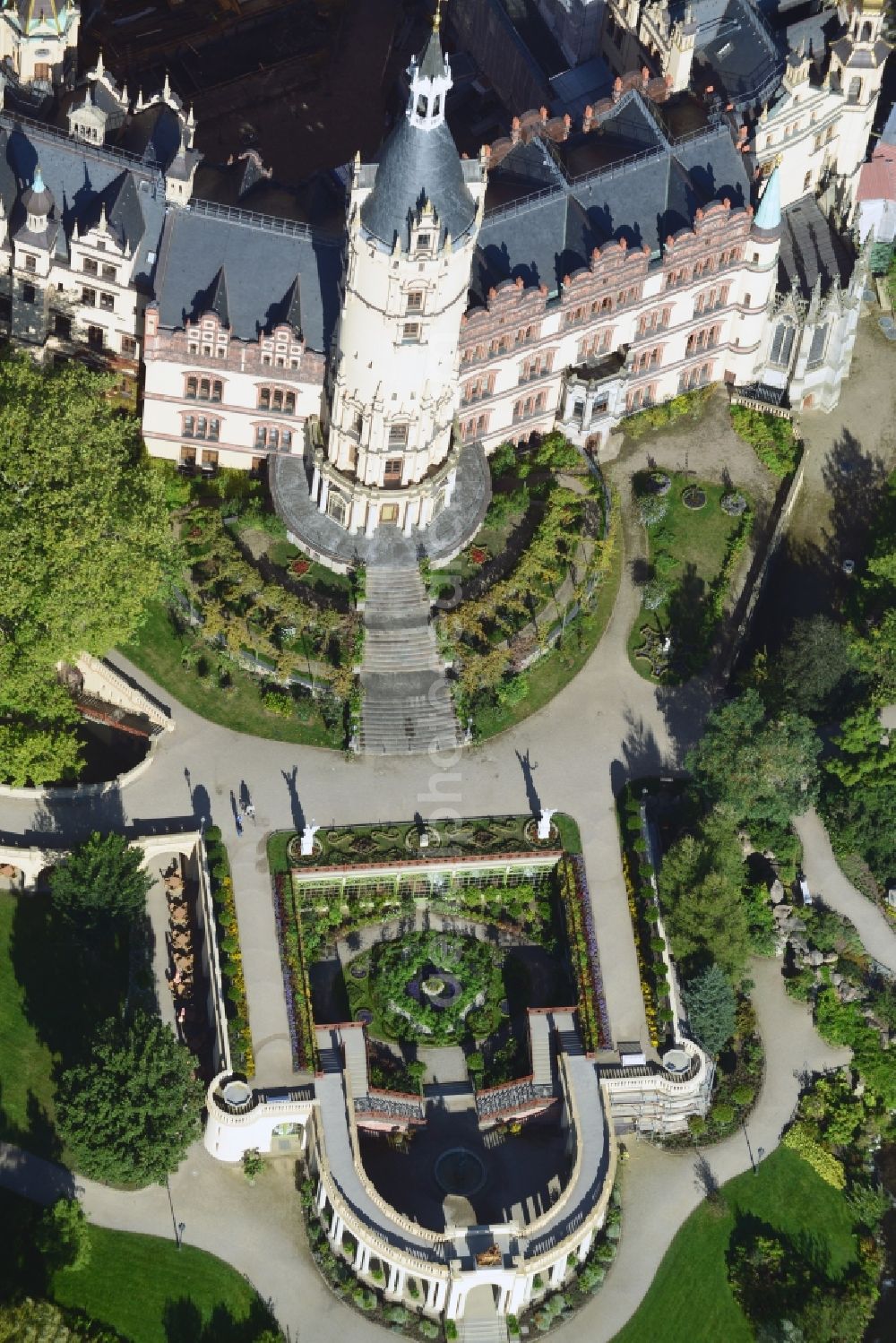 Aerial image Schwerin - Schwerin Castle in the state capital of Mecklenburg-Western Pomerania