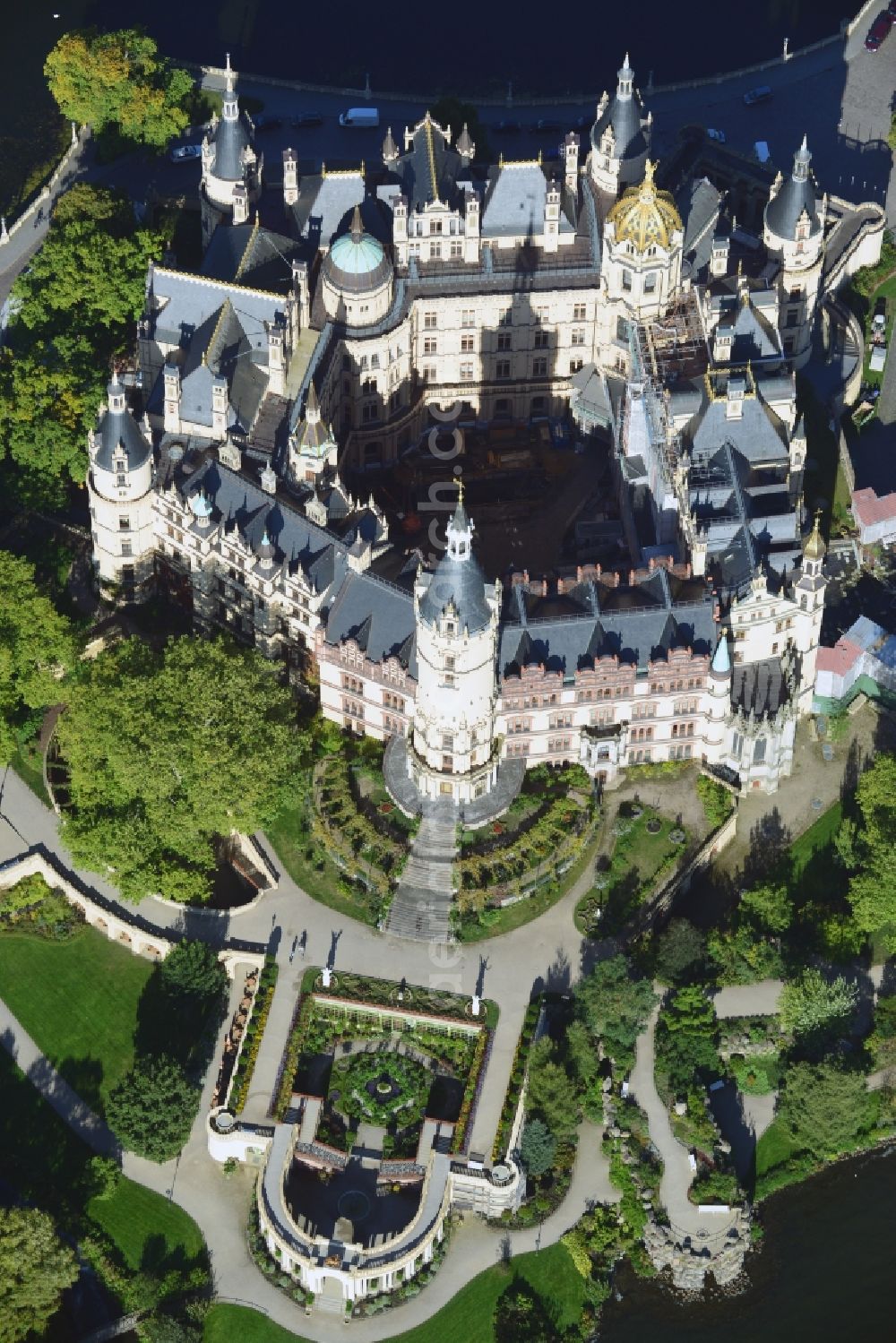 Schwerin from above - Schwerin Castle in the state capital of Mecklenburg-Western Pomerania