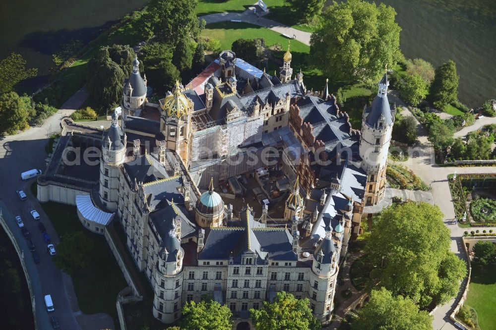 Schwerin from above - Schwerin Castle in the state capital of Mecklenburg-Western Pomerania