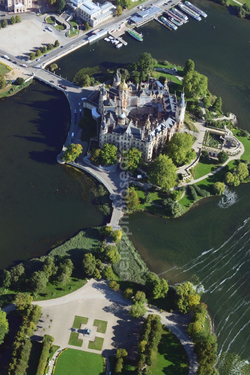 Aerial image Schwerin - Schwerin Castle in the state capital of Mecklenburg-Western Pomerania