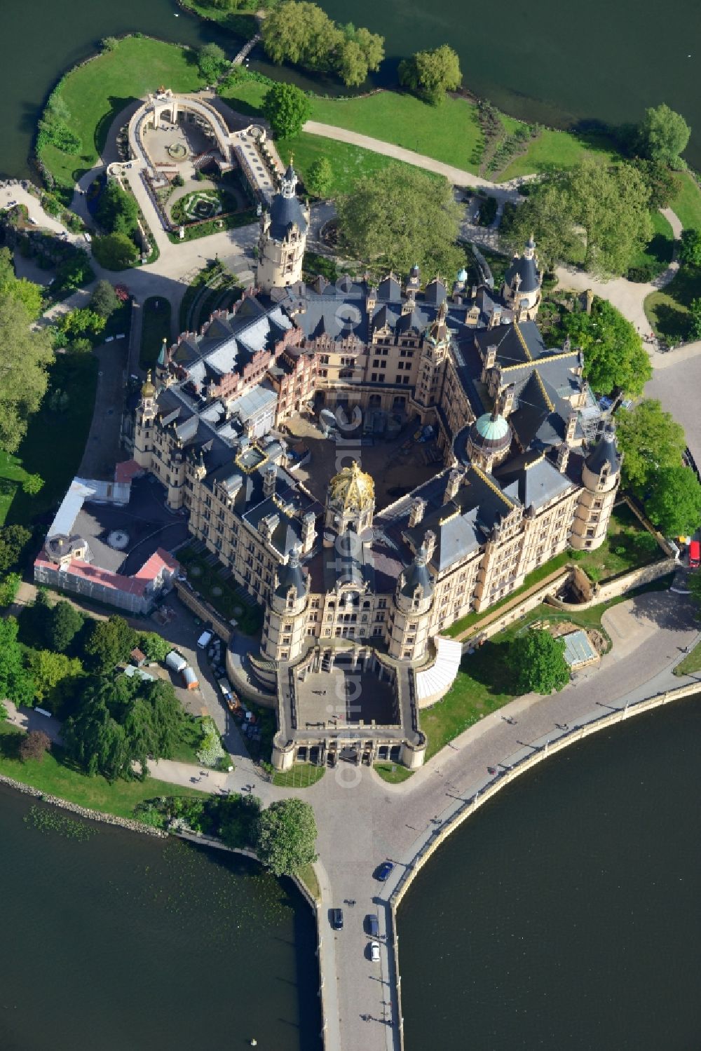 Aerial image Schwerin - Schwerin Castle in the state capital of Mecklenburg-Western Pomerania