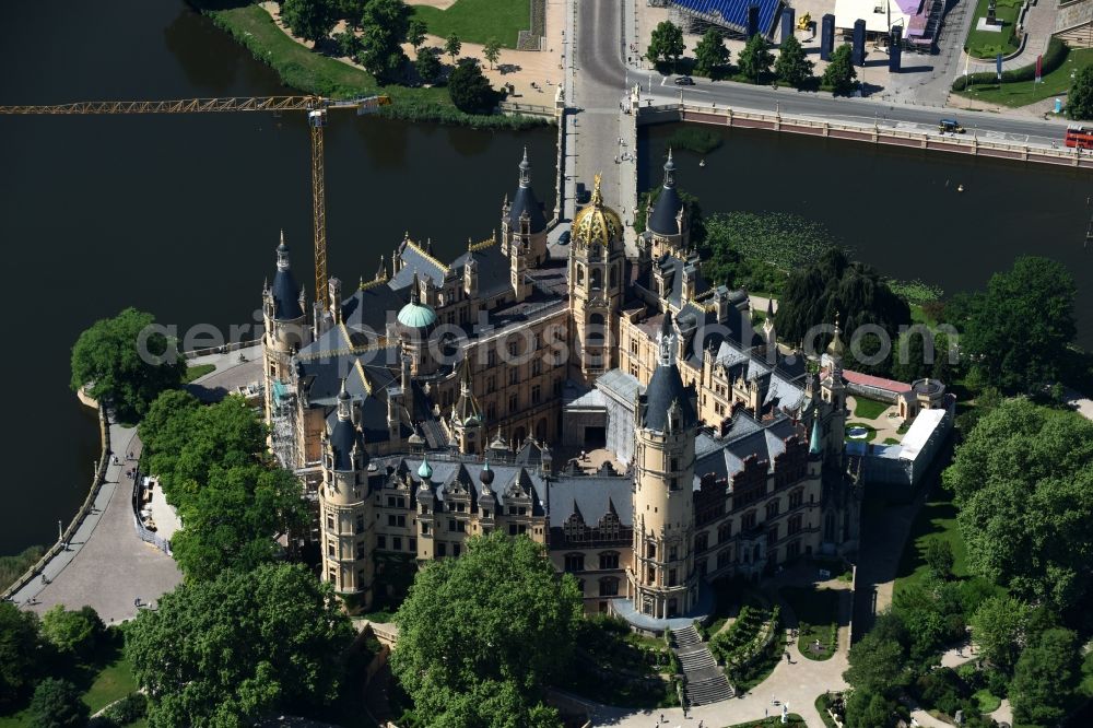 Aerial image Schwerin - Schwerin Castle in the state capital of Mecklenburg-Western Pomerania