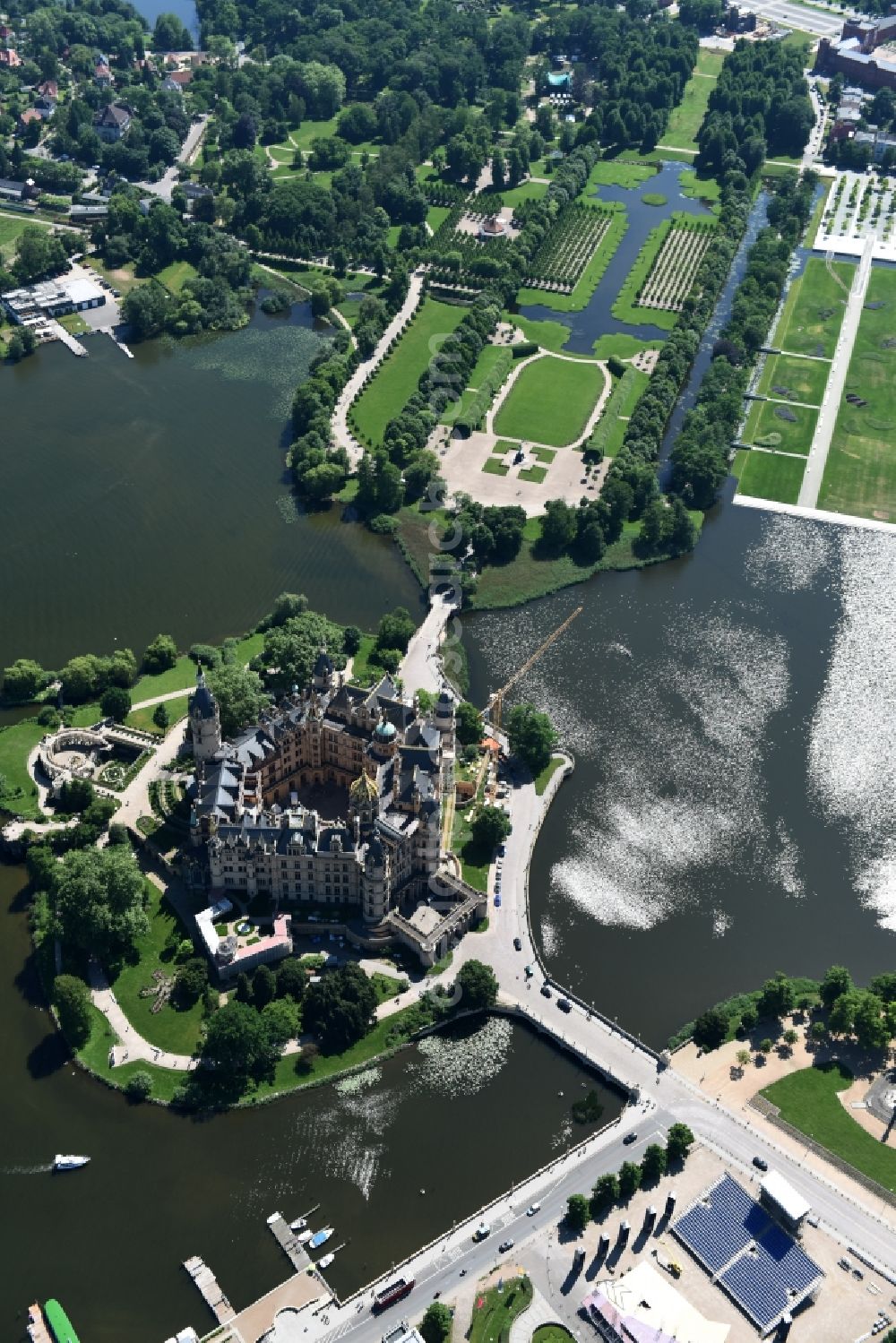 Aerial image Schwerin - Schwerin Castle in the state capital of Mecklenburg-Western Pomerania