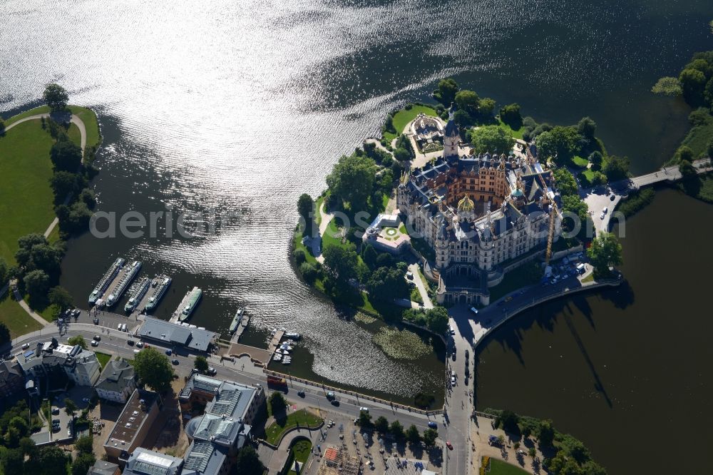 Schwerin from above - Schwerin Castle in the state capital of Mecklenburg-Western Pomerania