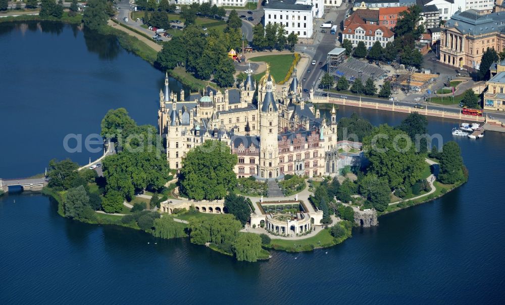 Schwerin from above - Schwerin Castle in the state capital of Mecklenburg-Western Pomerania