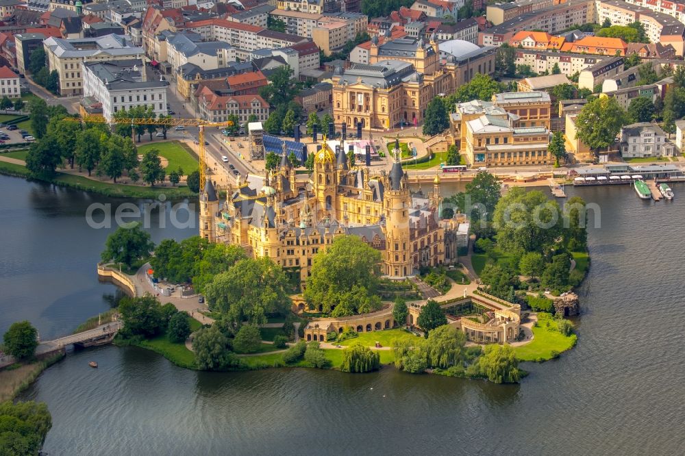 Schwerin from the bird's eye view: Schwerin Castle in the state capital of Mecklenburg-Western Pomerania