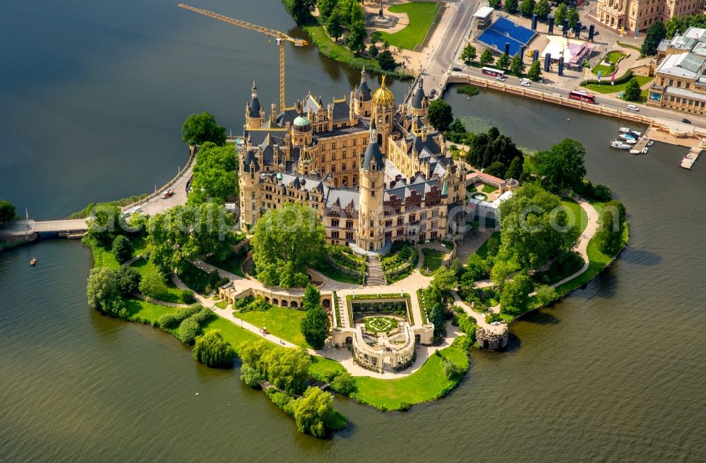 Aerial image Schwerin - Schwerin Castle in the state capital of Mecklenburg-Western Pomerania