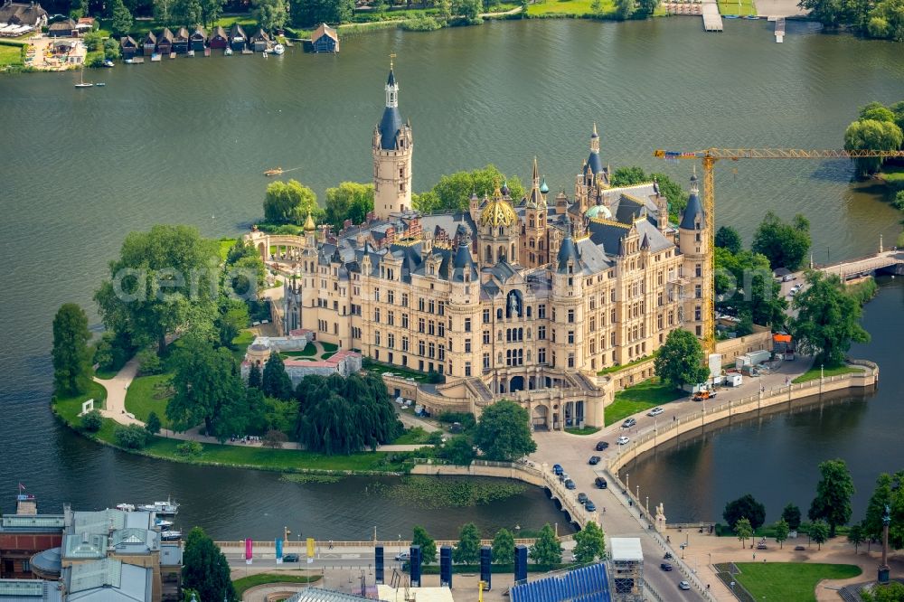 Aerial image Schwerin - Schwerin Castle in the state capital of Mecklenburg-Western Pomerania