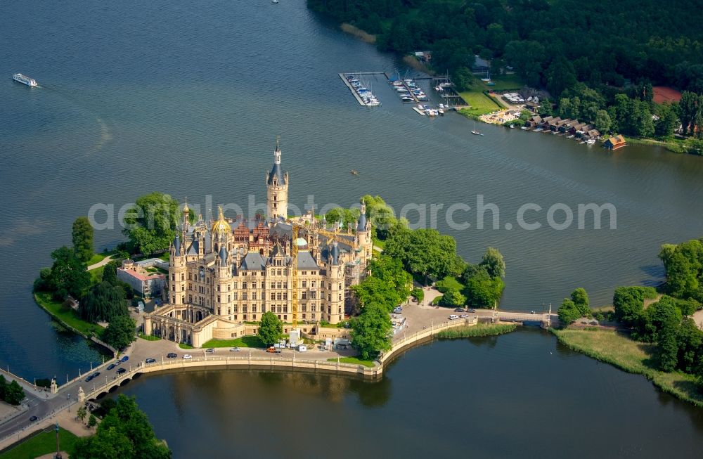 Aerial image Schwerin - Schwerin Castle in the state capital of Mecklenburg-Western Pomerania