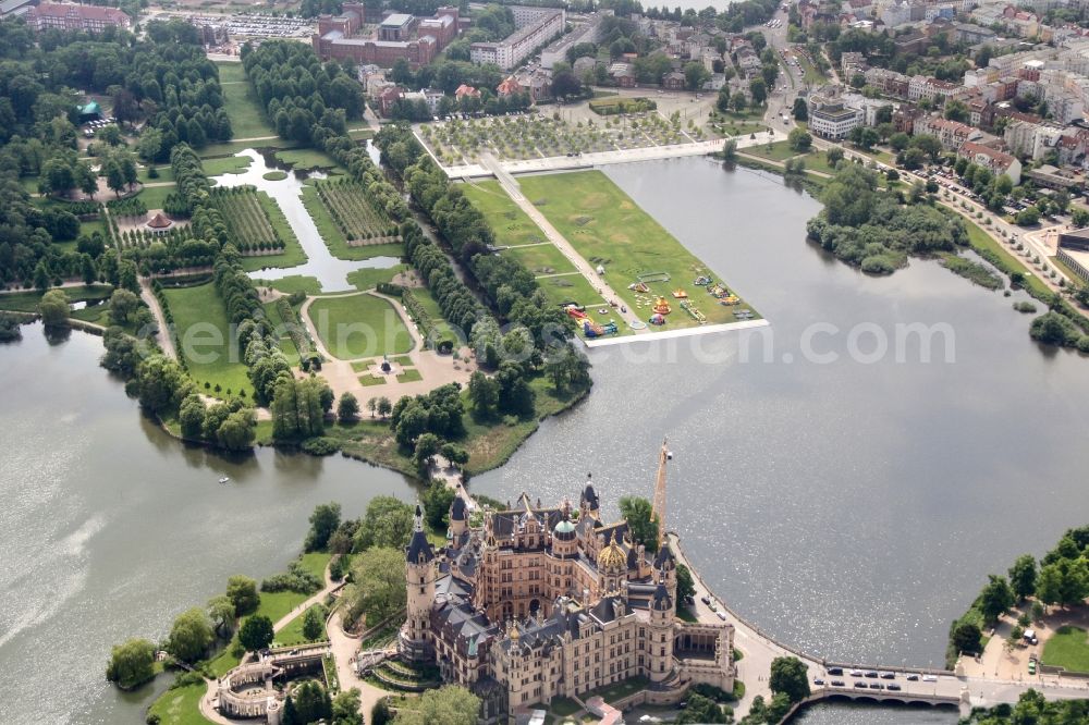 Aerial image Schwerin - Schwerin Castle in the state capital of Mecklenburg-Western Pomerania