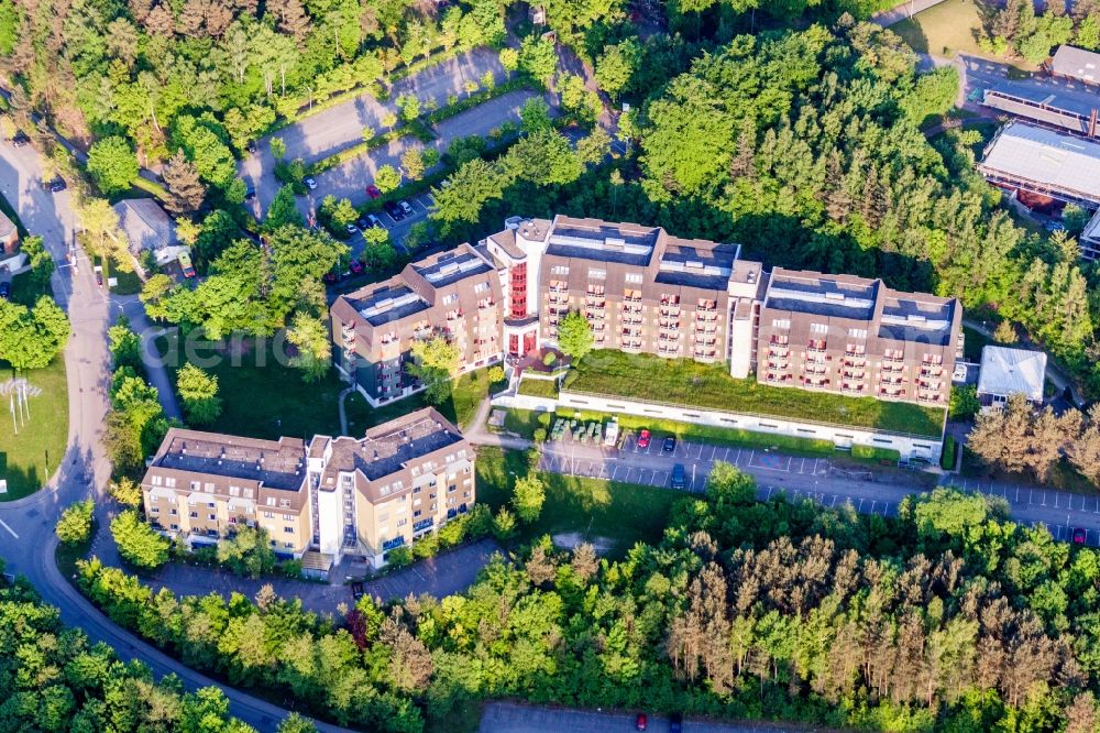 Karlsbad from the bird's eye view: Nurses Residence - Building SRH RPK Karlsbad GmbH in the district Langensteinbach in Karlsbad in the state Baden-Wuerttemberg, Germany