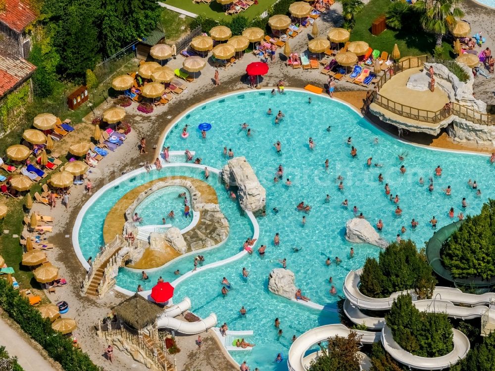 Fossalta from above - Swimming pool of the campsite Clodia in Veneto, Italy