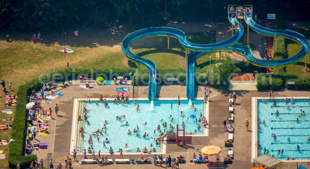 Aerial image Hamm - Swimming pools at the swimming pool of the leisure facility Freibad Sued in Hamm in the state North Rhine-Westphalia