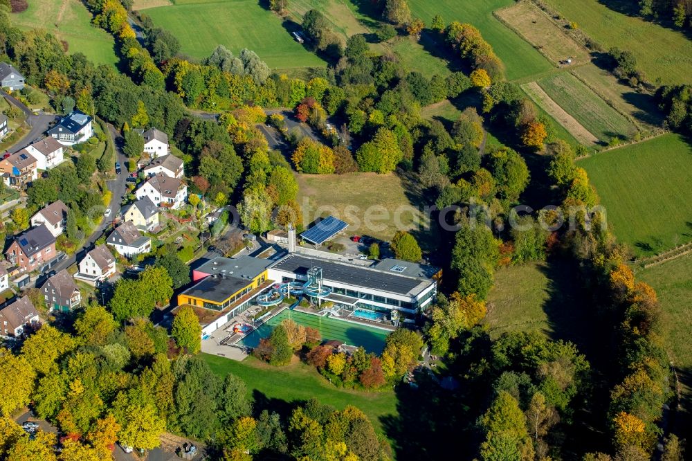 Aerial photograph Netphen - Swimming pool of the leisure facility Obernautal Netphen in Netphen in the state North Rhine-Westphalia