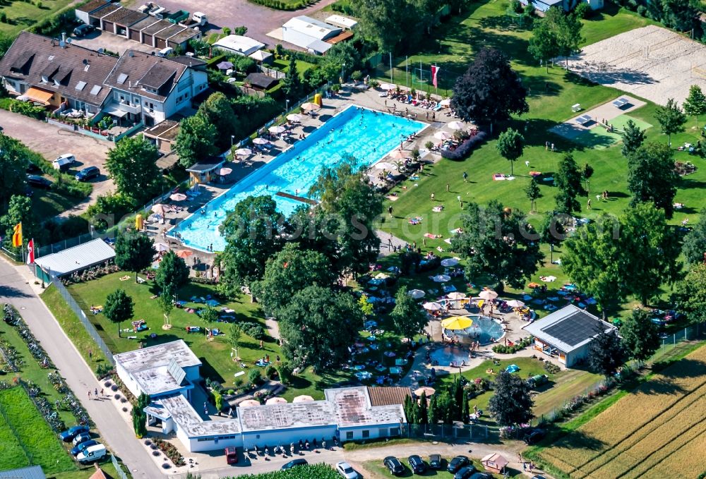 Ettenheim from above - Swimming pool of the Ettenheim in Ettenheim in the state Baden-Wuerttemberg, Germany