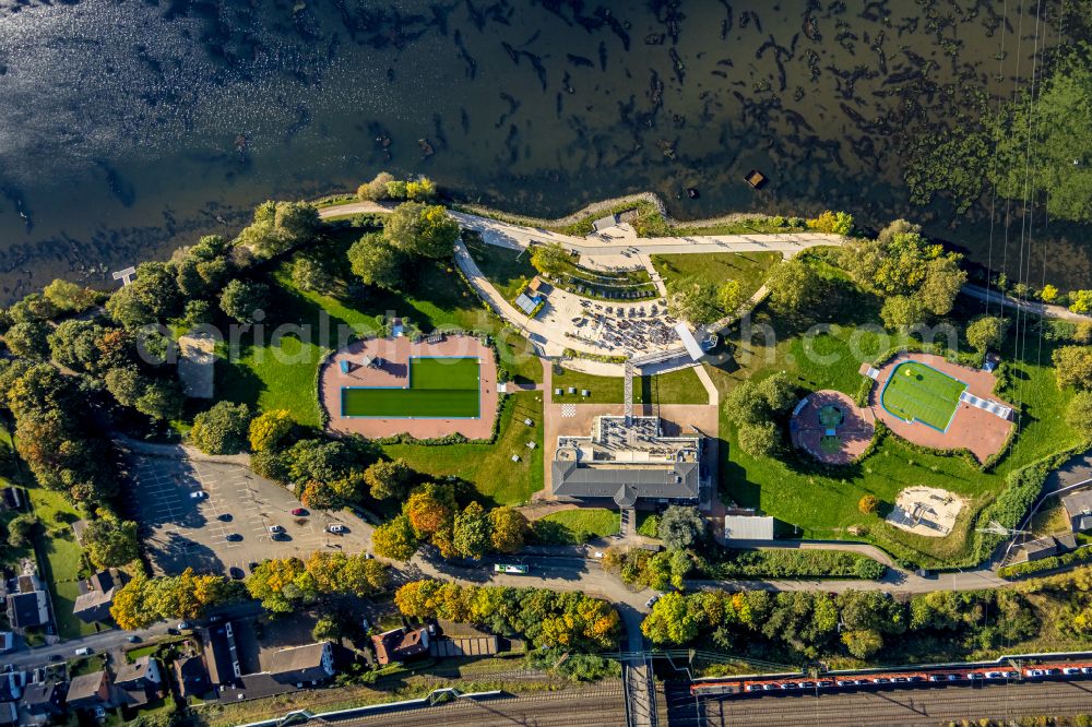 Aerial photograph Hagen - Swimming pool of the - Familienbad on Seestrasse in the district Hengstey in Hagen in the state North Rhine-Westphalia, Germany