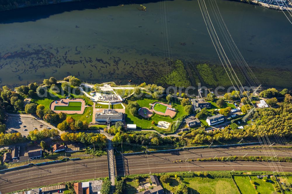 Aerial image Hagen - Swimming pool of the - Familienbad on Seestrasse in the district Hengstey in Hagen in the state North Rhine-Westphalia, Germany