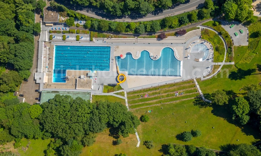 Aerial image Witten - Swimming pool of the of Freibad Annen on Herdecker Str in Witten in the state North Rhine-Westphalia, Germany