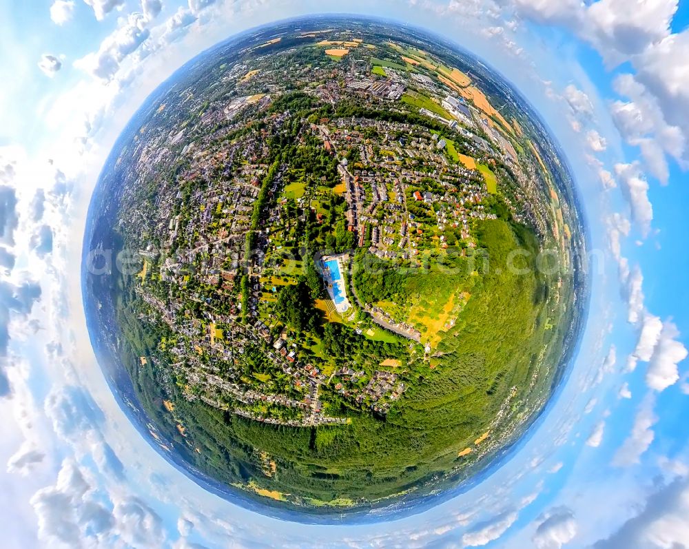 Witten from above - Swimming pool of the of Freibad Annen on Herdecker Street in Witten in the state North Rhine-Westphalia, Germany