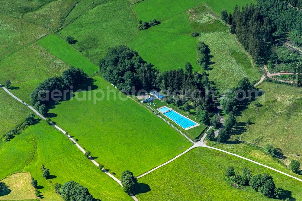 Aerial image Lenzkirch - Swimming pool of the Freibad Kappel in Lenzkirch in the state Baden-Wuerttemberg, Germany