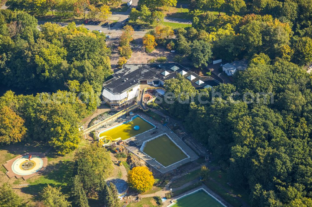 Aerial image Holzwickede - Swimming pool of the Freibad Schoene Floete on Steinbruchstrasse in Holzwickede in the state North Rhine-Westphalia, Germany