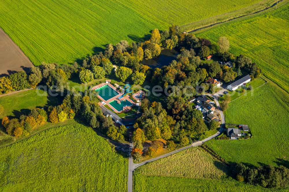 Aerial photograph Selm - Swimming pool of the Freibad Selm in Selm in the state North Rhine-Westphalia, Germany