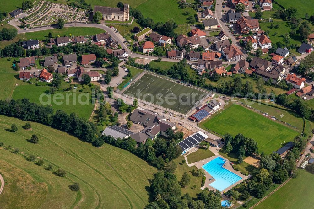 Simonswald from the bird's eye view: Swimming pool of the and Freizeit Anlagen in Simonswald in the state Baden-Wuerttemberg, Germany