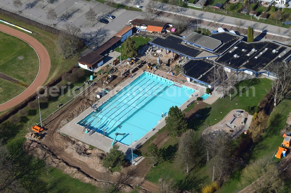 Schopfheim from above - Swimming pool of the Freizeitbad Schopfheim in Schopfheim in the state Baden-Wurttemberg, Germany