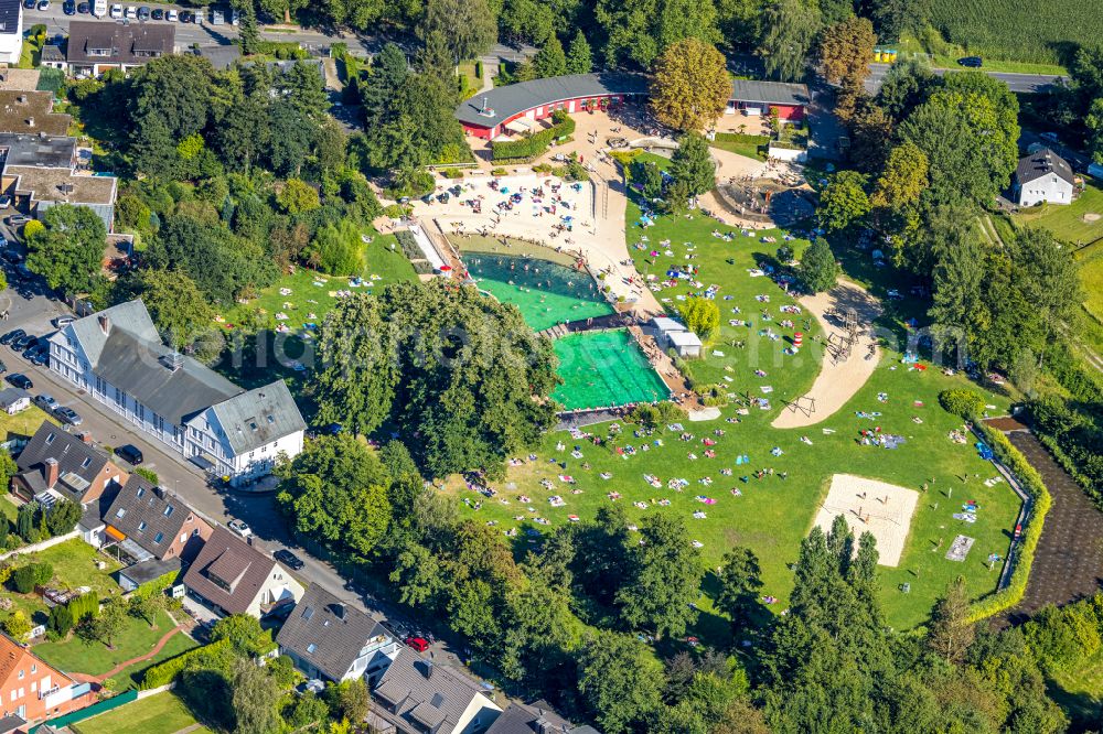 Dortmund from above - Swimming pool of the Naturfreibad Froschloch at Loettinghauser Strasse in Dortmund at Ruhrgebiet in the state North Rhine-Westphalia, Germany