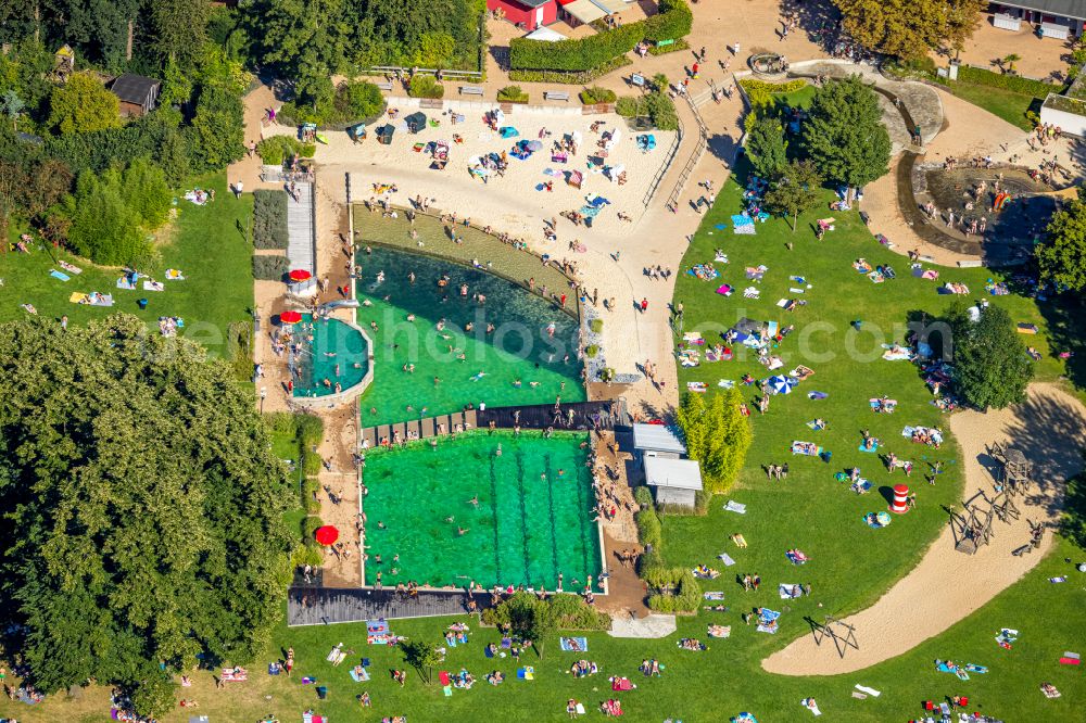 Aerial image Dortmund - Swimming pool of the Naturfreibad Froschloch at Loettinghauser Strasse in Dortmund at Ruhrgebiet in the state North Rhine-Westphalia, Germany