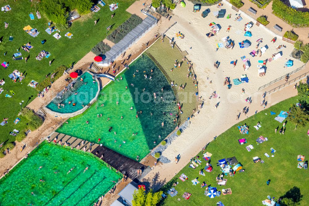 Aerial image Dortmund - Swimming pool of the Naturfreibad Froschloch at Loettinghauser Strasse in Dortmund at Ruhrgebiet in the state North Rhine-Westphalia, Germany