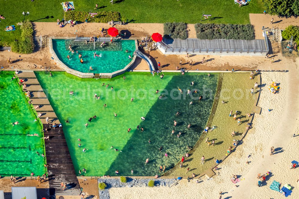 Aerial photograph Dortmund - Swimming pool of the Naturfreibad Froschloch at Loettinghauser Strasse in Dortmund at Ruhrgebiet in the state North Rhine-Westphalia, Germany