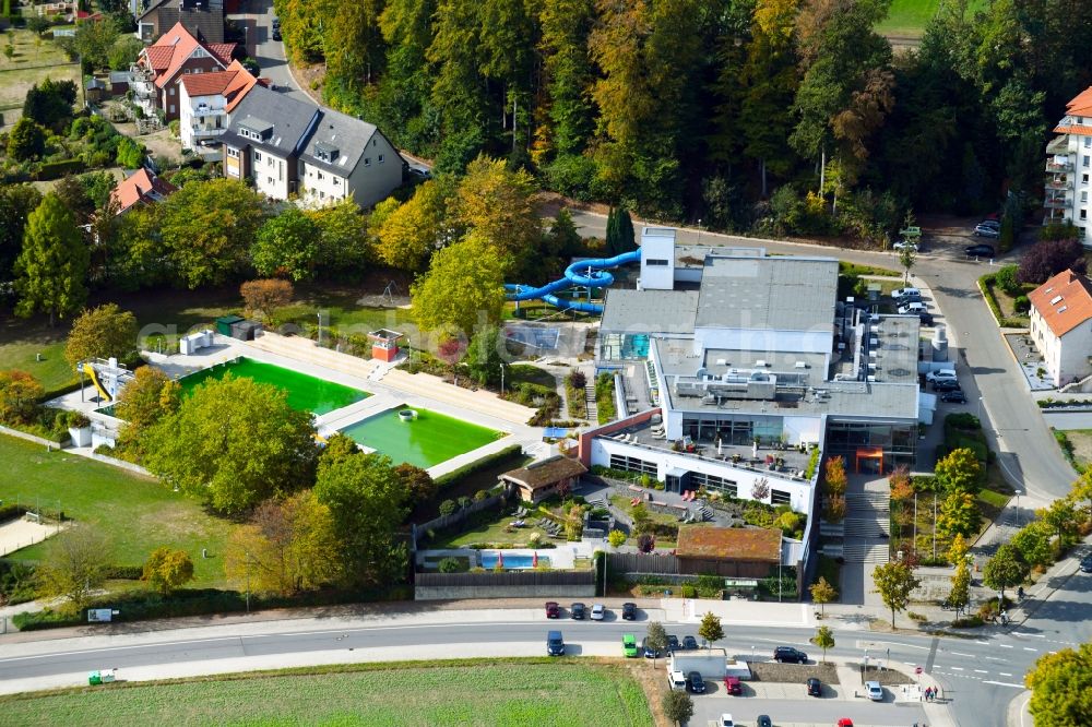 Aerial image Georgsmarienhütte - Swimming pool of the Panoramabad in Georgsmarienhuette in the state Lower Saxony, Germany